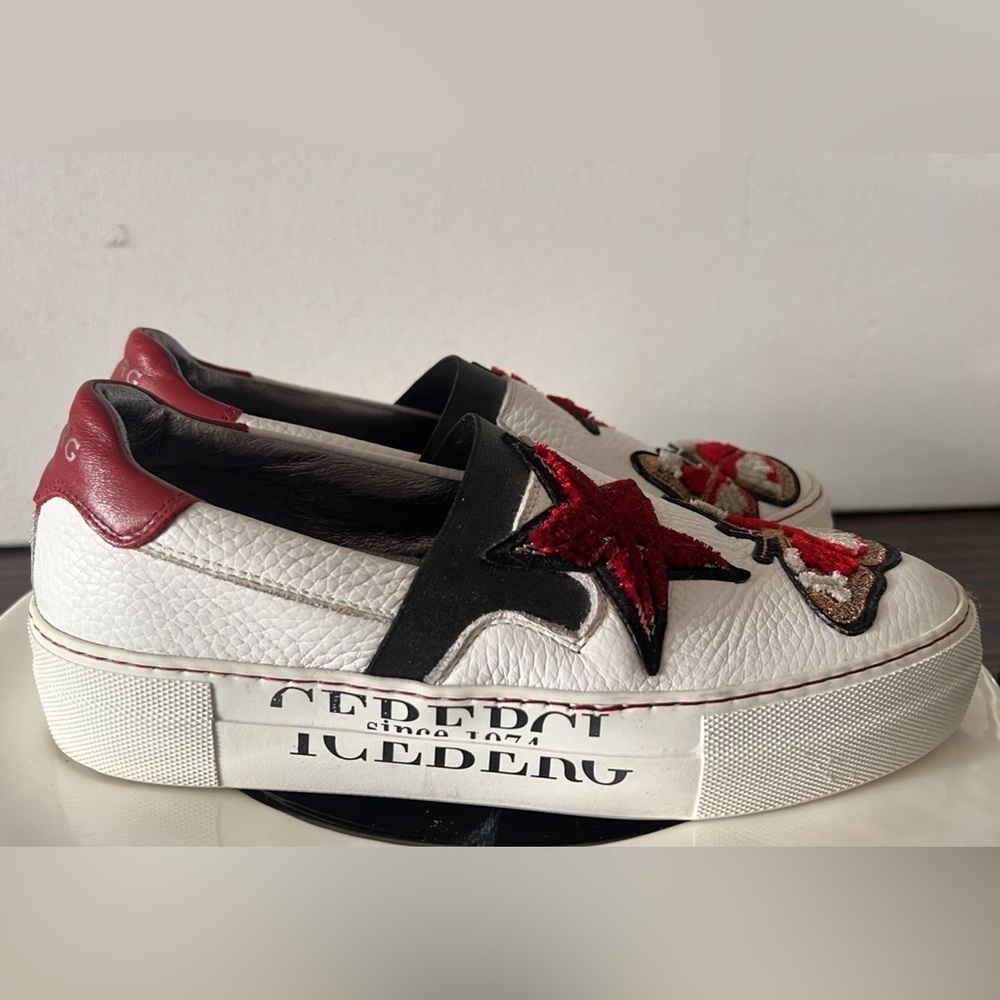 Iceberg made in Italy white Statement Star & Butterfly Embellished Slip-On - Picture 5 of 7